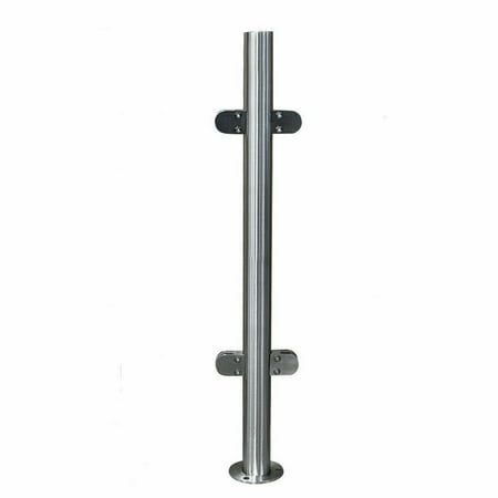 43.31 In Height Stainless Steel Railing Post for Installing on Concrete Grounds, Ceramic Tile Grounds, Brick Grounds, Stone Grounds in Porches, Balconies, Gardens, Swimming Pools, and More