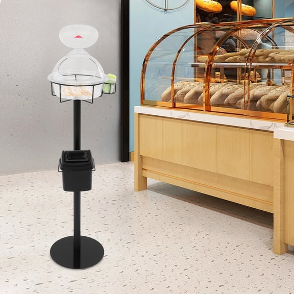 43.31In High Black&Clear PC& PP& Stainless Food Service Sample Display Stand NEW