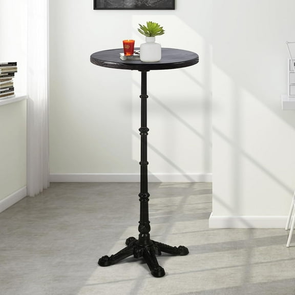 43.3inch High Top Bar Table Modern Pub Bistro Table Round Wooden Table Top Cocktail Desk for 2-3 People Cafe Tables 19.68inch