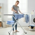 thumbnail image 1 of 43.3x13.0in Foldable Ironing Board with Clothes Storage Rack, Multi-Height Adjustable Household Stable Large Size Extended Board, 1 of 8