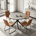 thumbnail image 1 of 43.5 Inch Round Dining Table Set For 4, 5-Piece Wooden Table with Metal Leg Dining Chairs, Mid Century Modern Small Coffee Set For Dining Room Kitchen Apartment, 1 of 9
