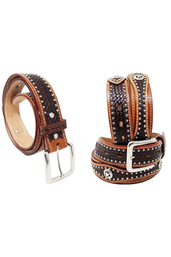 43-44 HEAVY DUTY HAND MADE BUFFALO HIDE LEATHER STICHED BELT 2623RS