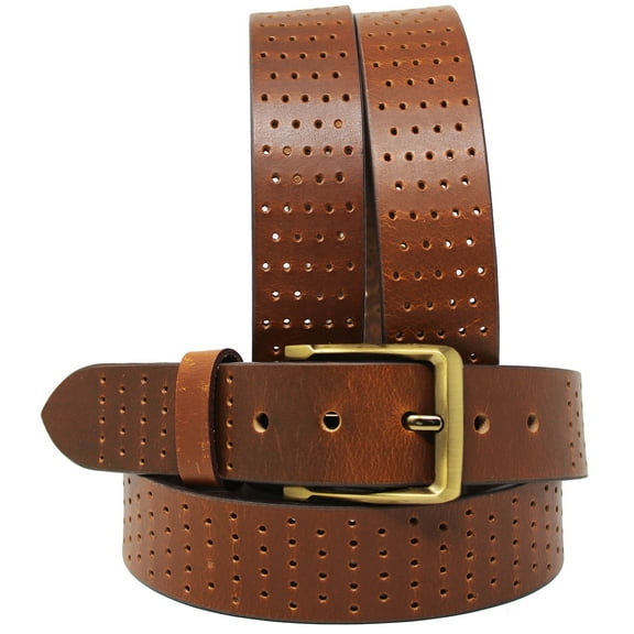 43-44   Men's Casual Jean Full-Grain Tan Leather Belt 26AB12TN