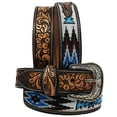 thumbnail image 1 of 43-44  Men's Western Rodeo Heavy Duty Beaded Full-Grain Leather Belt 26RT12, 1 of 3