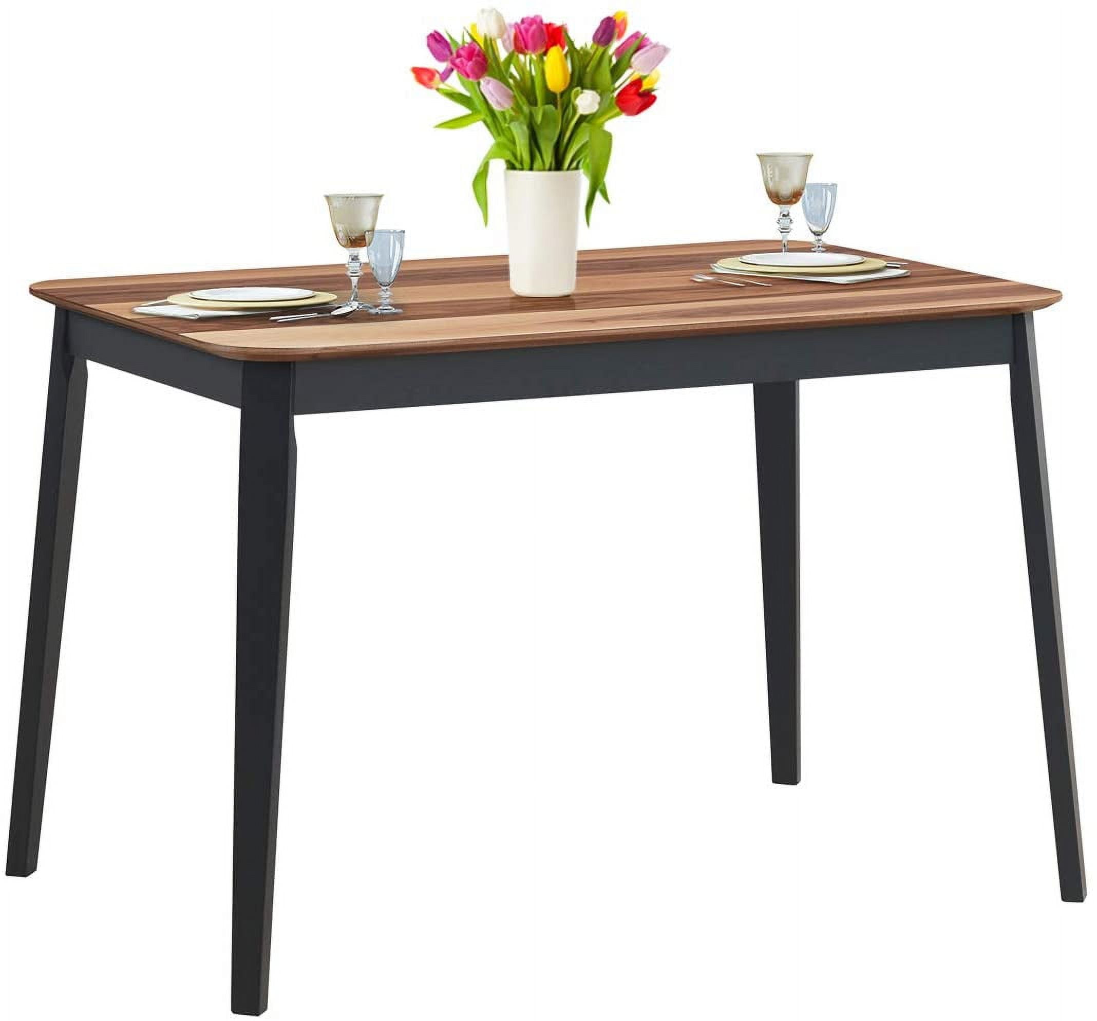 43.5" L Rectangular Dining Table Farmhouse Table w/ 4 Rubber Wood Legs Kitchen Dinner