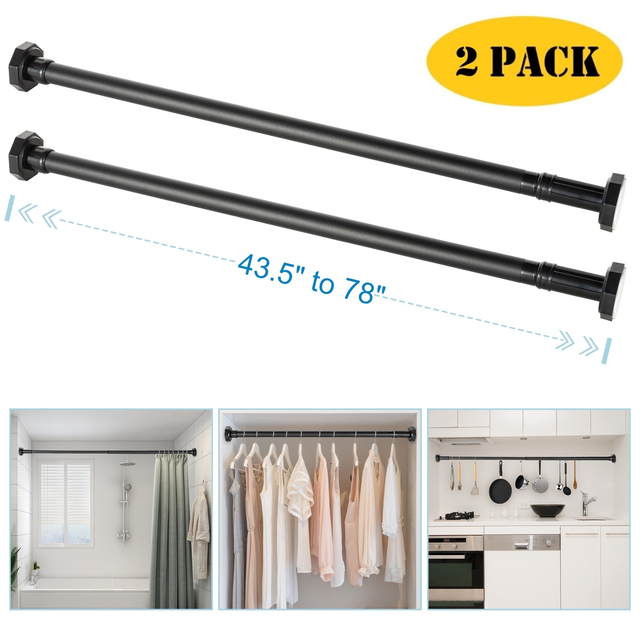 Closet curtain rods hotsell