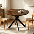 thumbnail image 1 of 43.5" Round Dining Table for 4, Space Saving Kitchen Table with Metal Legs, Mid Century Modern Dining Table for Dining Living Room Apartment Small Space, 1 of 10