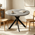 thumbnail image 1 of 43.5" Round Dining Table for 4, Space Saving Kitchen Table with Metal Legs, Mid Century Modern Dining Table for Dining Living Room Apartment Small Space, 1 of 10