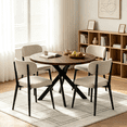 thumbnail image 1 of 43.5" Round Dining Table Set for 4,5 Piece Modern Kitchen Table Set with 4 Upholstered Chairs,Dining Room Set for Living Room,Apartment, 1 of 10
