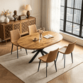 thumbnail image 1 of 43.2"-59.2" Extendable Round Dining Table Set for 4-6,5 Piece Mid Century Modern Round Table Set with 4 Upholstered Chairs for Kitchen Living Room, 1 of 7