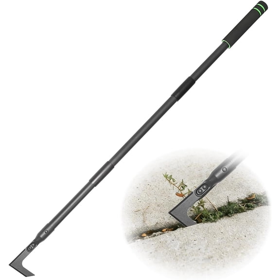 43.7" Crack Weeder Long Handle Weed Puller Adjustable Weed Remover Durable Manual Crevice Weeding Tool for Sidewalk, Paver, Wall Gaps, Lawn Yard, Deck Boards