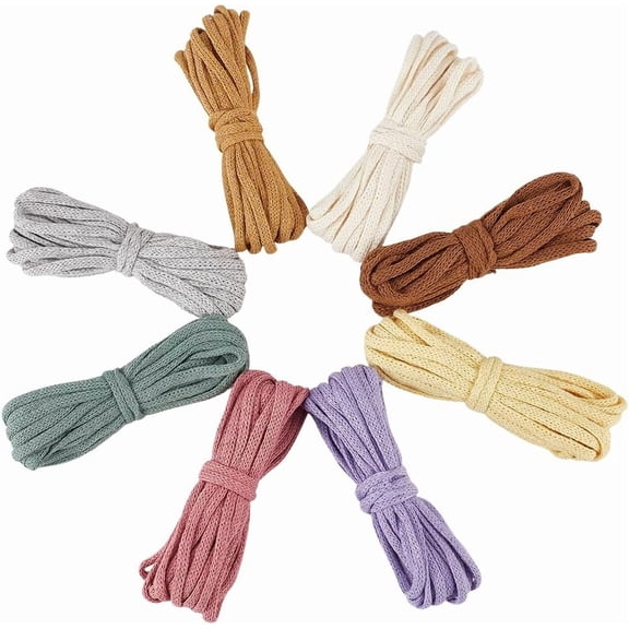 43.7 Yards 8 Colors Hollow Macrame Cord 2mm Colored Natural Cotton Cord for Wall Hanging Plant Hangers Crafts Knitting 5m/Color Mixed Color 1set DIY