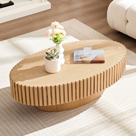 43.7-inch Oval Table - Solid Pedestal Base - Residential Use - Easy Assembly Feature