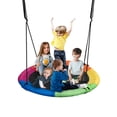 thumbnail image 1 of 43" 700lb Saucer Tree Swing for Kids, 360° Rotate Waterproof Flying Saucer Swing with Swivel, Hanging Straps, Adjustable Ropes, Round Mat Spinner Swing for Tree/ Swing Set, Colorful, 1 of 8