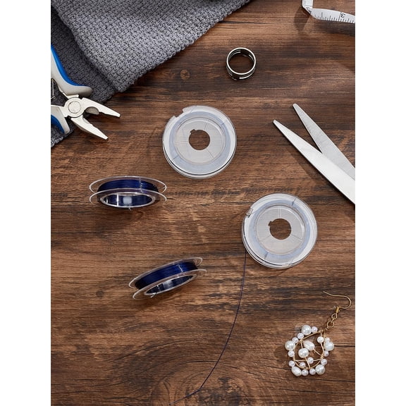 43.74 Yards 0.38mm Tiger Tail Wire Nylon-Coated Stainless Steel Wire Bendable Flexible Craft Wiring for Sculpting Armature Artistic Floral Garden Wrapping DIY Crafting Beading Jewelry Making Blue