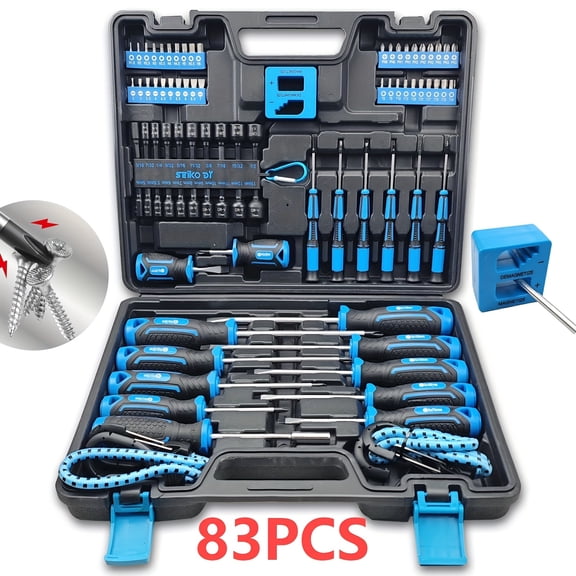 43/83/86pcs Chrome Vanadium Steel Magnetic Screwdrivers Set,Slotted Hex Torx Bits Precision Screwdriver Rod Set, Professional,Durable,Durable Storage Case, Precision Screwdriver Set for Tools for Men