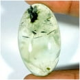 thumbnail image 1 of 43.85 Carat Natural Prehnite Rutile Quartz Oval Cabochon Loose Gemstone, 1 of 2