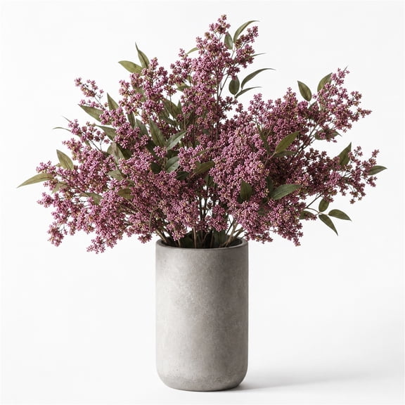 43" Artificial Nandina Berry Stem Faux Berry Branches Fake Floral Picks Realistic Floral Picks for Entryway Floor Vase, Hallway & Fireplace Mantel Home Decor 2 Pcs Light Purple - QZS
