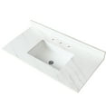 thumbnail image 1 of 43" Bathroom Vanity Top In White With 4" Backsplash, Undermount Sink And Sintered Stone - Pre-drilled Faucet Hole, Rectangular Sink, Brightness, 1 of 6