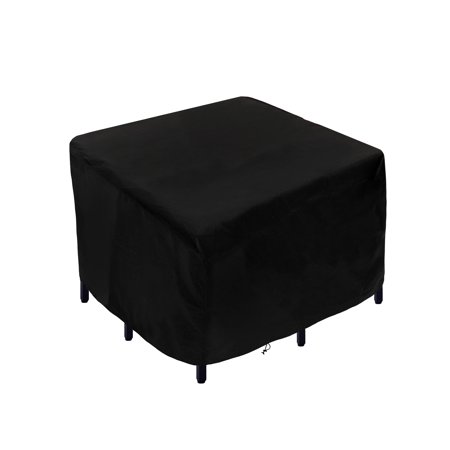 43 in. Black Patio Furniture Cover, Waterproof with Rope and Metal Buckles
