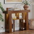 thumbnail image 1 of Pusnapku 43" Console Table, Narrow Sofa Side Table with Storage, Freestanding Wood Display Shelf, Behind Couch Desk for Living Room, Foyer, Hallway, 1 of 9