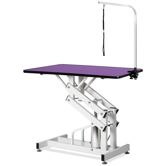 43'' Dog Grooming Table - Heavy Duty, Height Adjustable Pet Grooming Table W/Leveling Wheels, Dog Grooming Arm, Anti Slip Tabletop & Tool Organizer/Dog Grooming Station