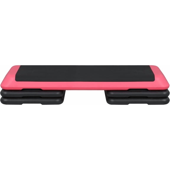 43'' Exercise Aerobic Step Platform, Adjustable Fitness Stepper with 4 Stackable Risers, Aerobics Stepper Workout Stepper for Home Gym Cardio Strength & Training