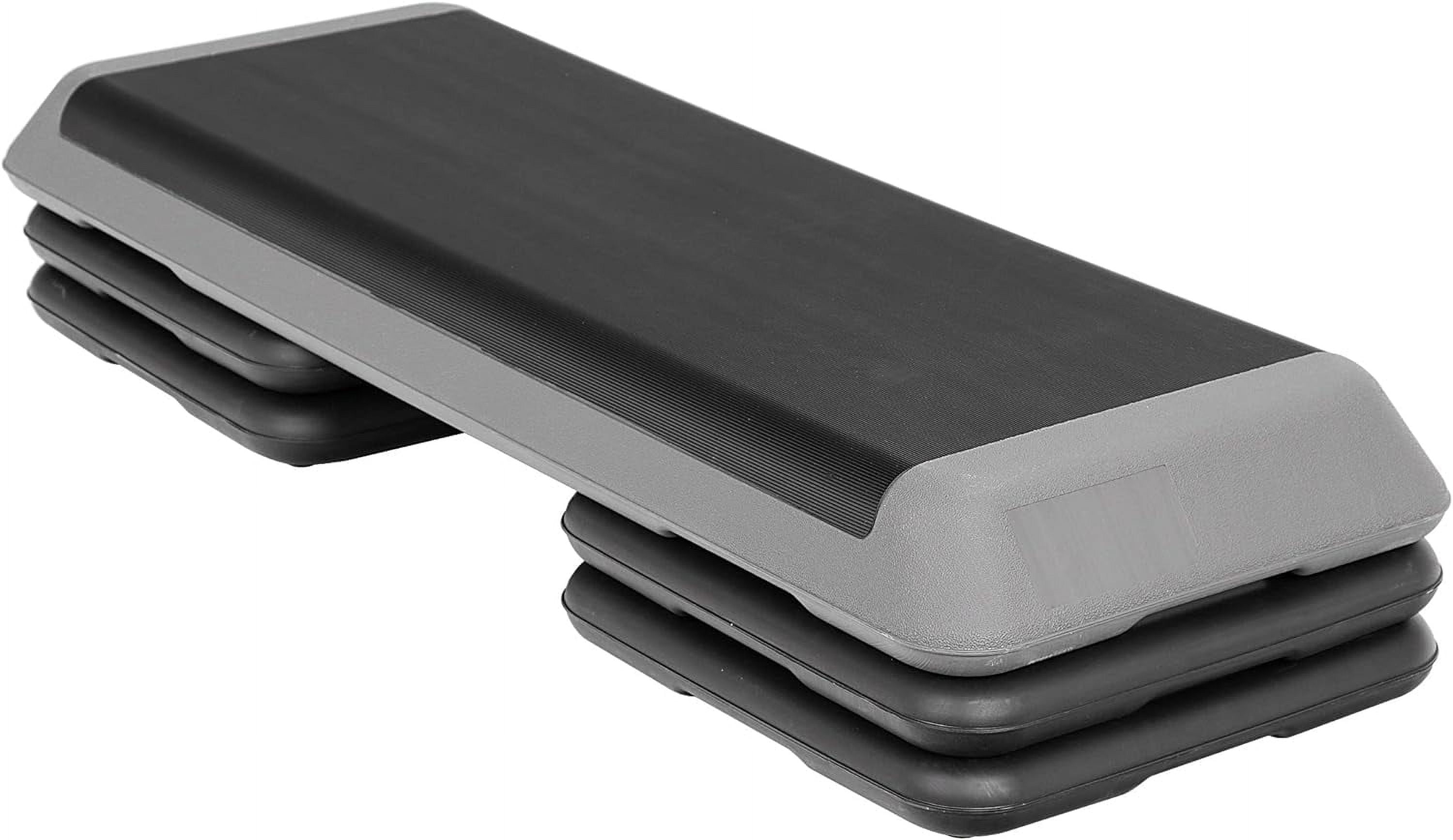 43 Exercise Aerobic Step Platform Adjustable Fitness Stepper with 4 Stackable Risers Aerobics Stepper Workout Stepper for Home Gym Cardio Strength