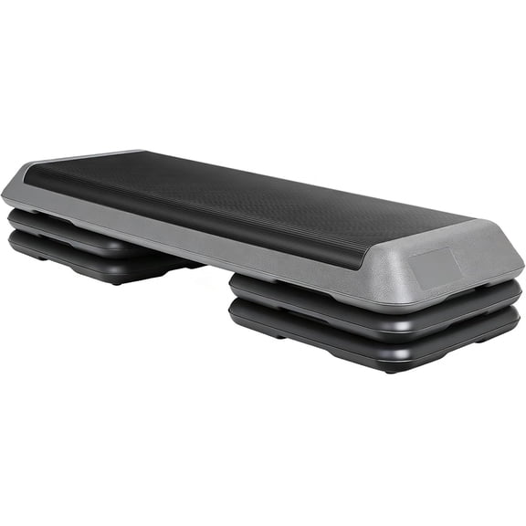 ZENY 43'' Exercise Aerobic Step Platform, Adjustable Fitness Stepper with 4 Stackable Risers, Aerobics Stepper Workout Stepper for Home Gym Cardio Strength & Training