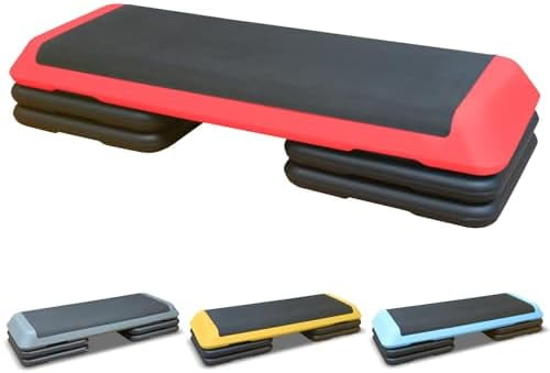 43'' Exercise Aerobic Step Platform, Adjustable Height 4-6-8in Exercise ...