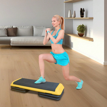 SEGAWE 43-Inch Aerobic Step Platform With 4 Risers - Adjustable Height 4/6/8 - Home Gym Exercise Stepper For Full Body Workout