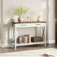thumbnail image 1 of 43" Farmhouse Console Table Entryway Table, 2-Tier Wood Sofa Table with Shelf, Behind Couch Table, Console Table with Storage Drawers, for Entryway, Living Room, Hallway, Foyer, 1 of 7