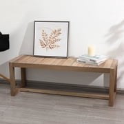 43" Farmhouse Solid Wood Bench, Narrow Seating Bench for Entryway, Living Room, Indoor and Outdoor