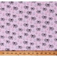 thumbnail image 1 of 43" Flannel Sheep Lambs Cute Animals Flowers on Pink Playful Cuties 2 Kids Girls Cotton Flannel Fabric Print by the Yard (13874-PINK), 1 of 1