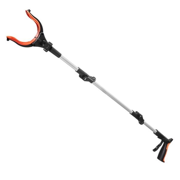 43" Foldable Reacher Grabber Tool with Magnet & LED Light, Rotating Jaw Pickup Tool for Seniors