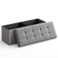thumbnail image 1 of SONGMICS 43" Folding Storage Ottoman Bench Holds up to 660 lb For Living Room Light Gray, 1 of 9