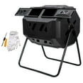 43 Gallon Large Composting Dual Rotating Chamber Garden Composter Bin