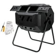 43 Gallon Large Composting Dual Rotating Chamber Garden Composter Bin