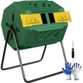 43 Gallon Large Composting Tumbler Dual Rotating Chamber Garden
