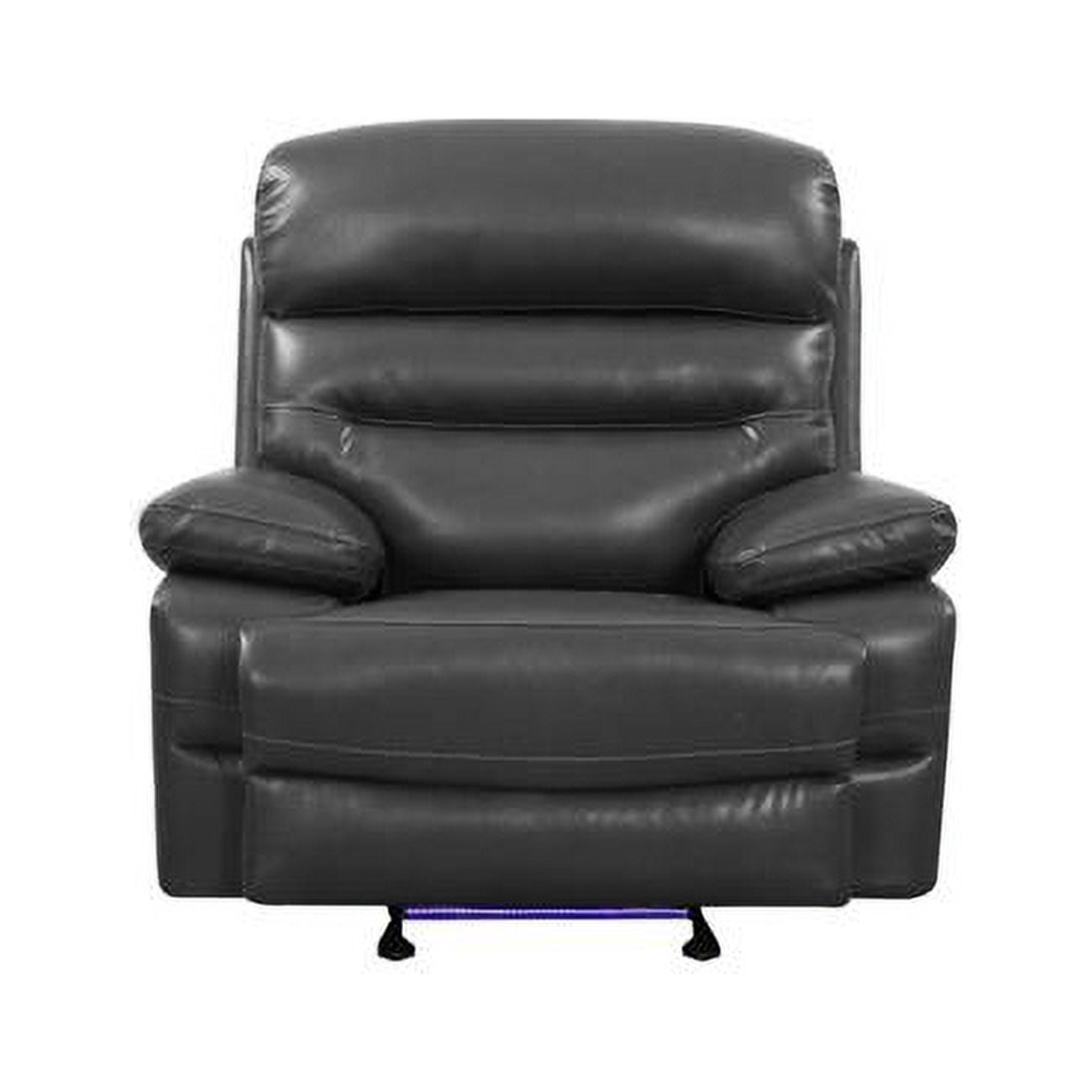 43" Grey Faux Leather Power Recliner Chair