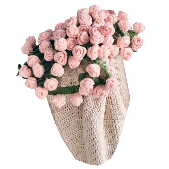 43" Handmade Crochet Flower Bouquet Blanket, Creative Valentine's Day Bouquets, Romantic Foldable Throw for Birthday Valentine's Day Gift Home Decor Camping Sofa Blanket