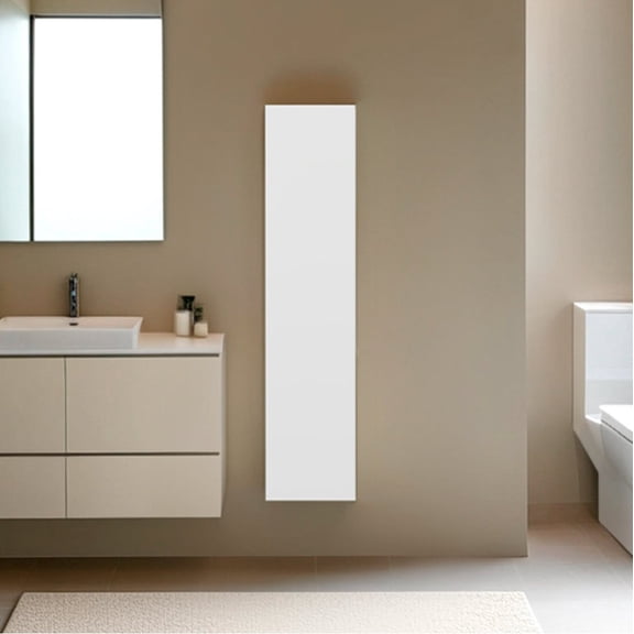 TUHOME Tall One Door Wall Cabinet, 43.3" Slim Wall Mounted Storage, Adjustable Shelves, White Bathroom Wall Cabinet