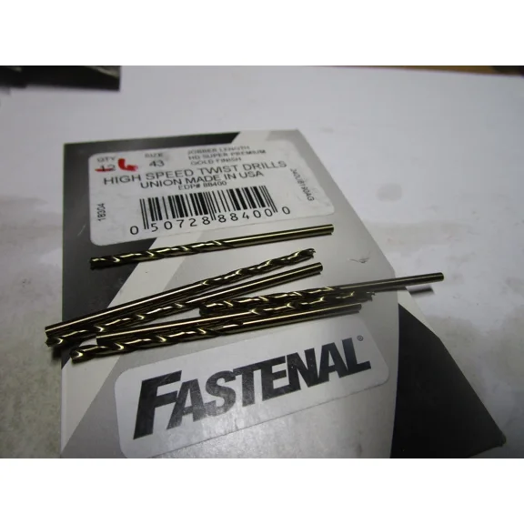 #43 Hss 135 Split Point Gold Finish Jobber Drill Qty 6