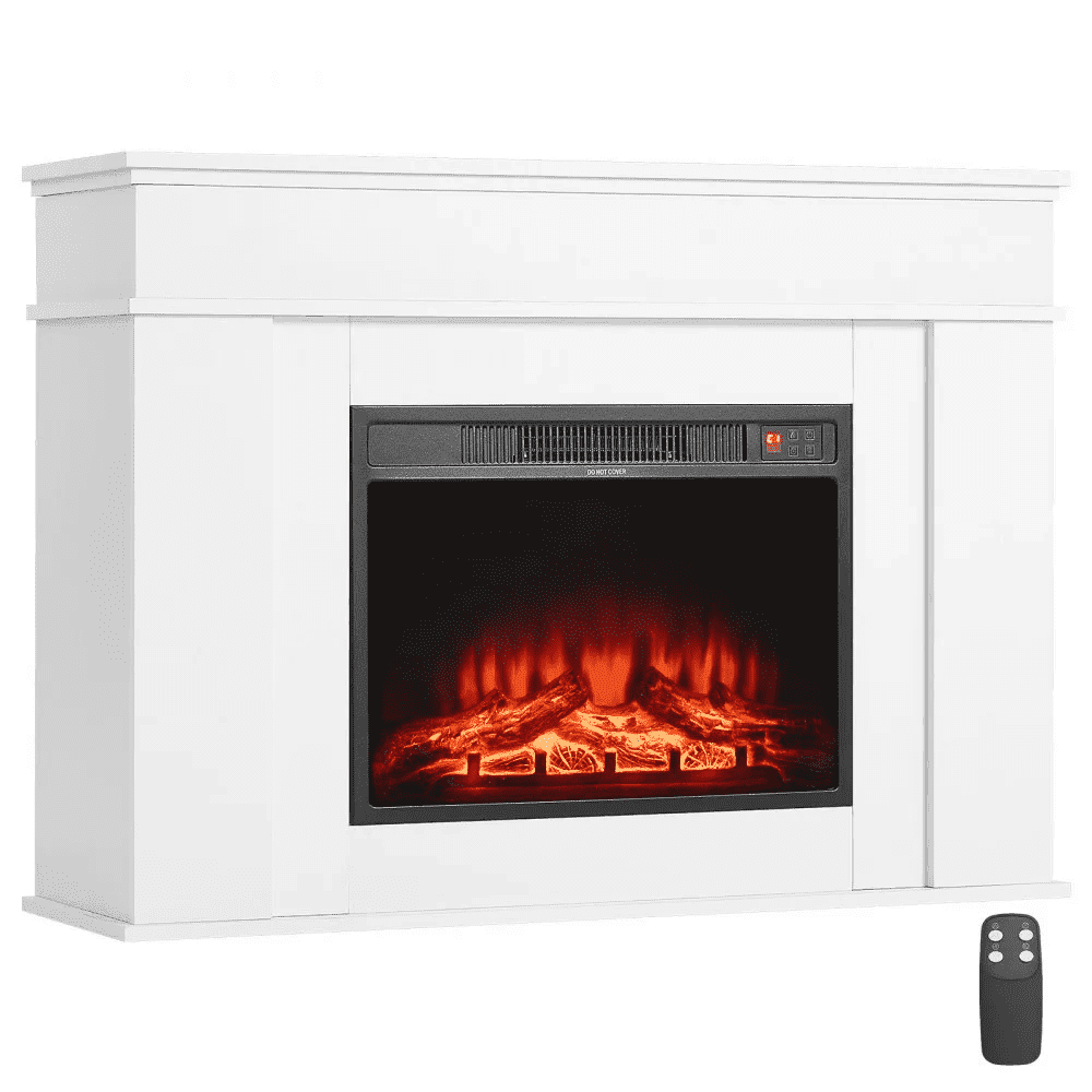 43-Inch 1500W 5120BTU Freestanding Electric Fireplace Stove Heater with Mantel White