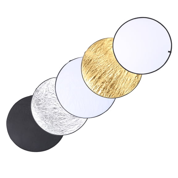 43-Inch 5-in-1 Handhold Collapsible Round Disc Light Reflector Portable Photography Diffuser for Studio