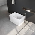 thumbnail image 1 of 43 Inch Acrylic Freestanding Bathtub with Built-in Seat, Modern Rectangular Design for Small Bathrooms, Gloss White Finish, Chrome Overflow & Pop-Up Drain, 1 of 9