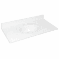 thumbnail image 1 of Design House Cultured Marble 43" x 22" Single Bowl Vanity Top with Centerset Mount and Backsplash, White, 1 of 21
