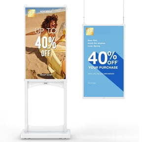 43 Inch Indoor Digital Signage Display, 1000 Nits Window Advertising Display Kiosk, Free Custom Logo Nameplate, Support Floor Standing or Ceiling Mounted, for Retail Store Window Promotion