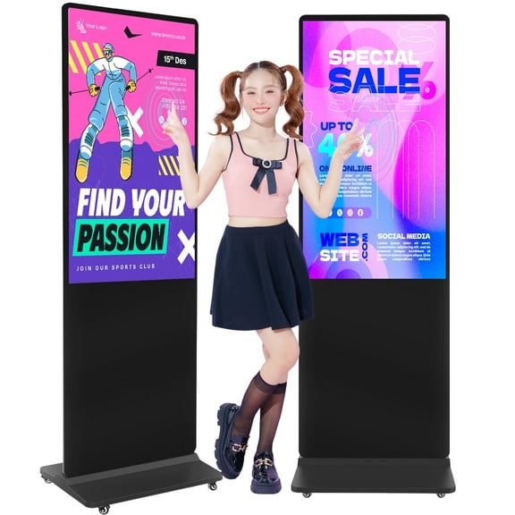 43 Inch Indoor Digital Signage Touchscreen Kiosk Floor Standing Advertising Display LCD Totem Interactive Monitor Android System with Auto Media Player