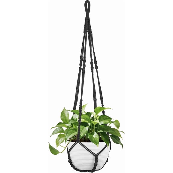 43 Inch Macrame Plant Hanr Lar for up to 12 Pot Extra Long Hanging Holder No Tassels Planter Basket with Wood Beads Indoor Outdoor Boho Home Decor,
